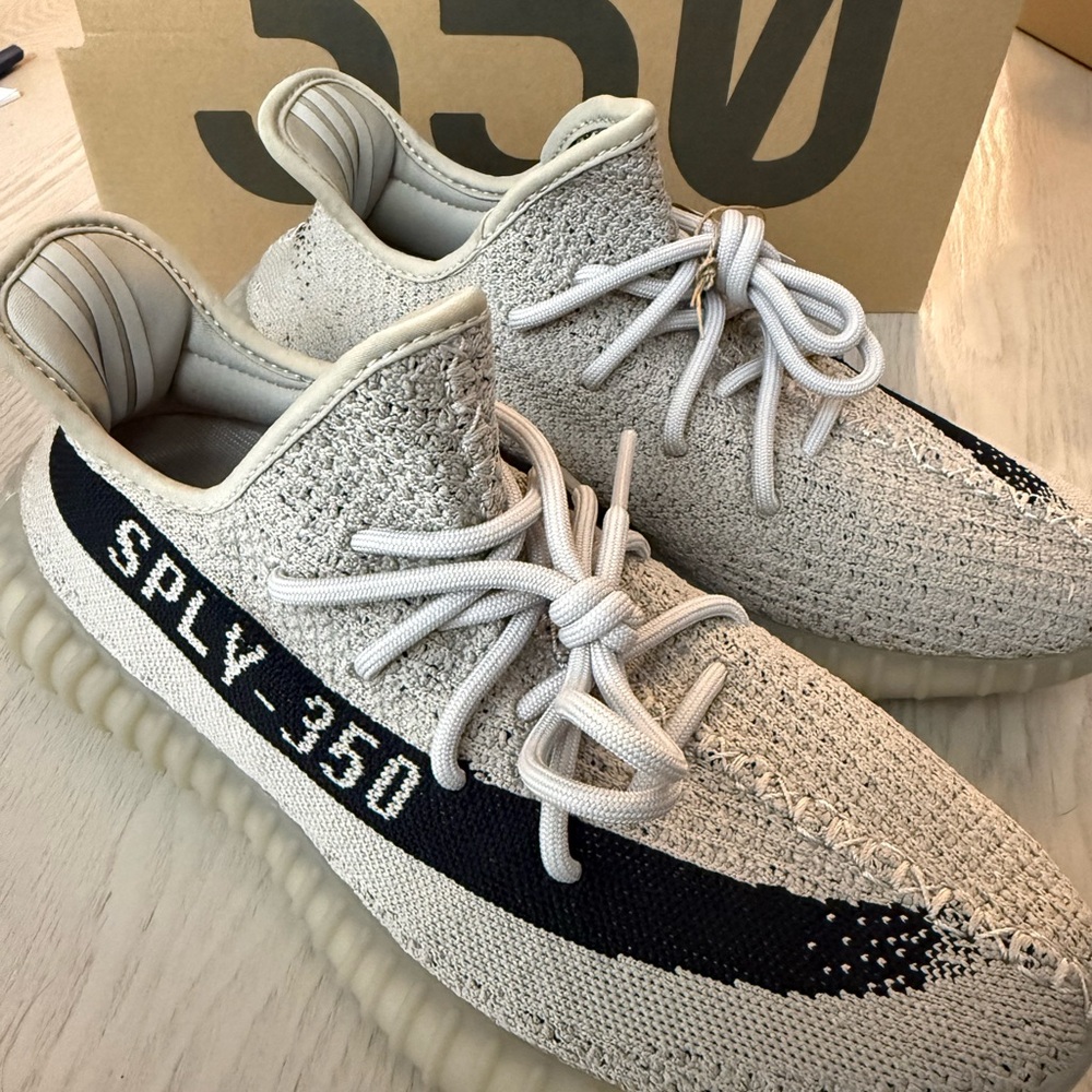 Yeezy Knit Sneakers in Cream and Black